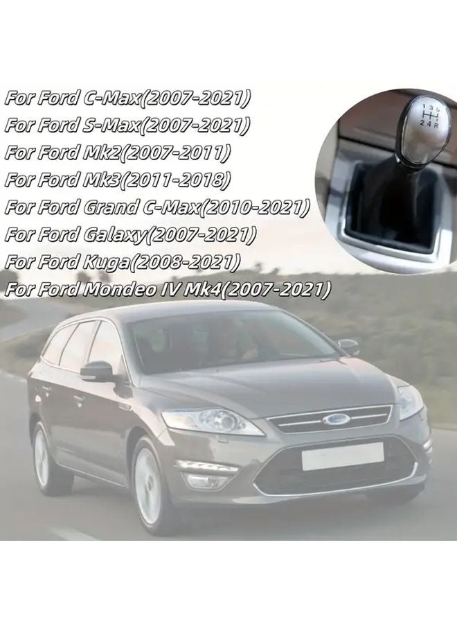Black 6 Speed Upgraded Ergonomic Shift Knob for Ford Mondeo S MAX C MAX Kuga Transit Connect - Image 5